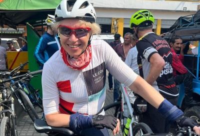  Fiona Bell Cycling on the  tour with redspokes